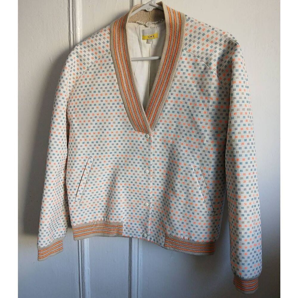 Hobbs london mens medium beige orange bomber jacket lightweight Spring Summer